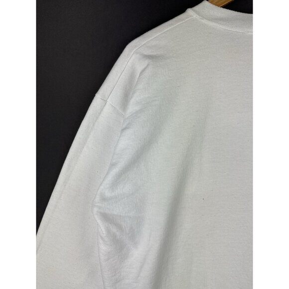 Vintage 90s Jack Russell Dog Animal Pet Art White Crewneck Large - Picture 13 of 16